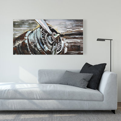 Airplane Propeller Canvas - Industrial Aviation Home Decor