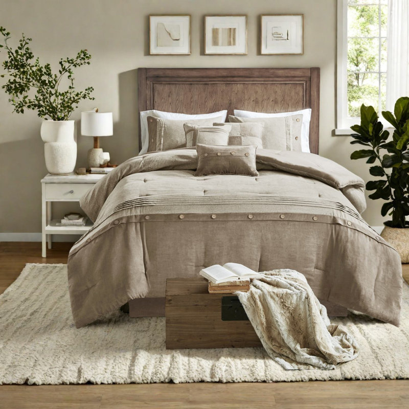 Ensembles de literie pour grand lit en faux suède de qualité supérieure, style chalet confortable pour la maison