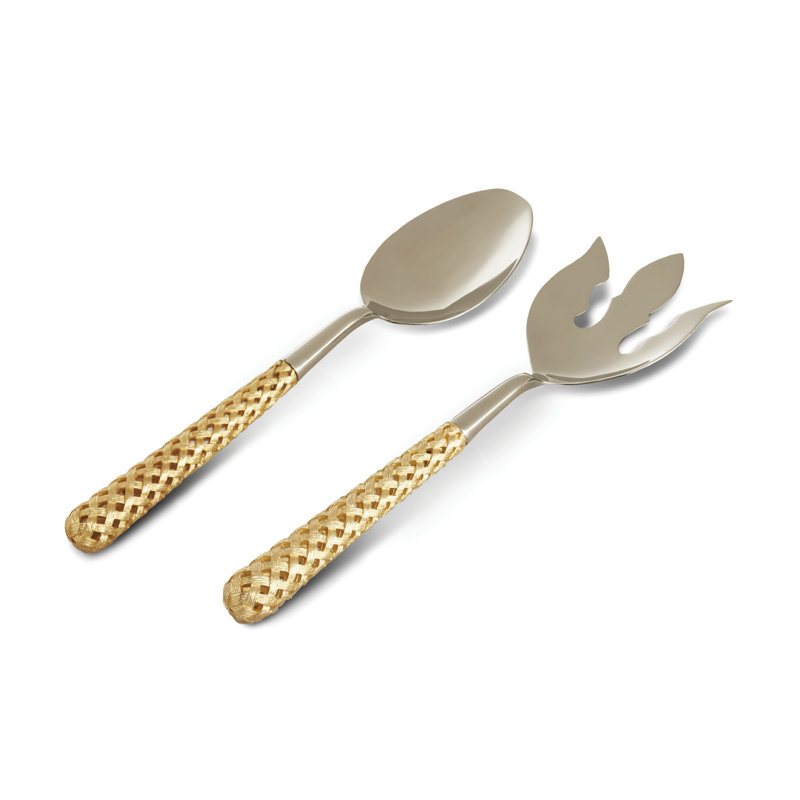 Gold Hollow Braid Serving Set