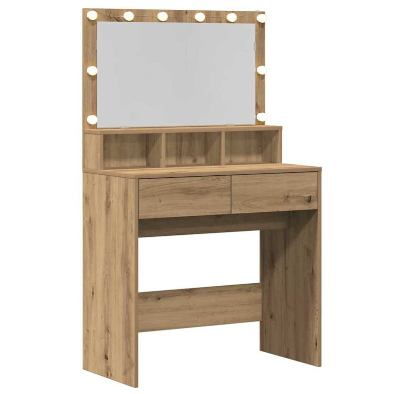 Dressing Table 80 X 41 X 134.5 Cm Engineered Wood, Oak