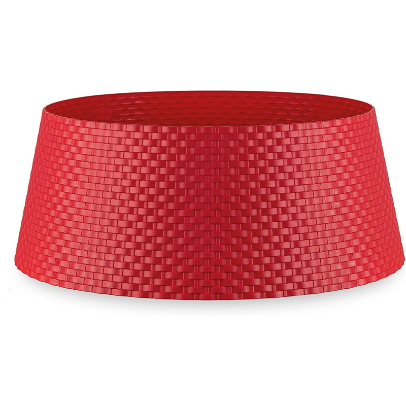 Solid Color Plastic Tree Collar, 7.8" H x 20.8" W x 20.8" D, Red