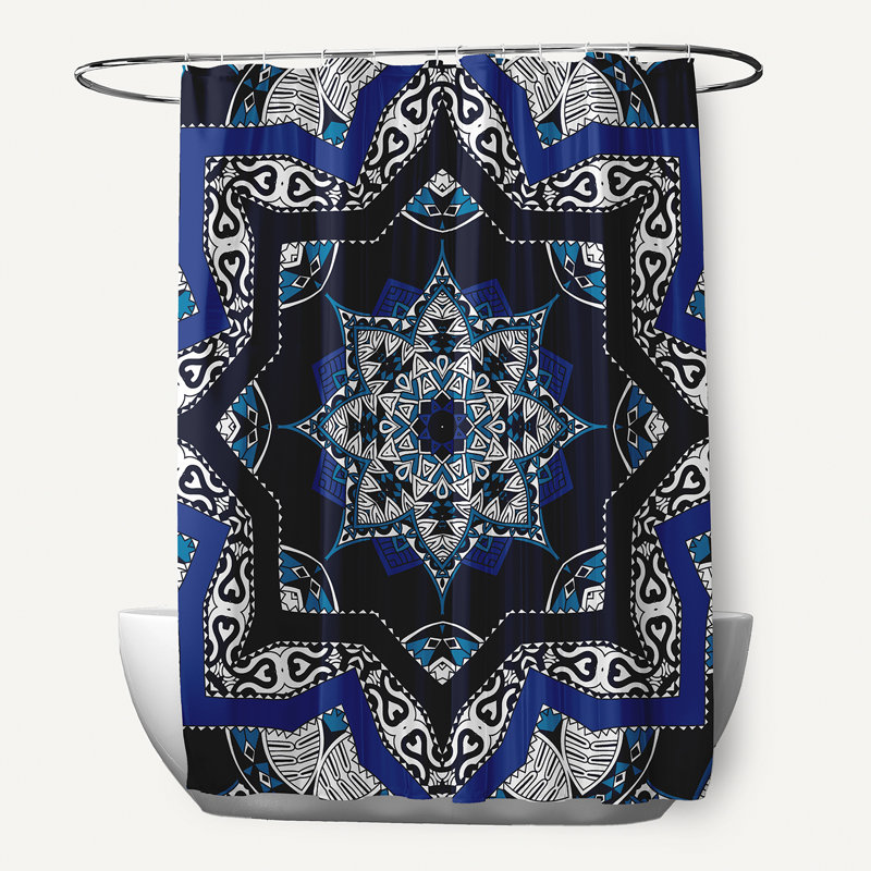 Rideau de douche simple Groth, Bleu marine
