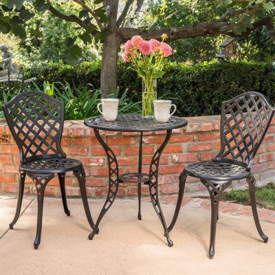 Bistro en aluminium - noir, décoration de patio moderne. Cadres courbés, table. 23,46 po Profondeur, largeur, 32,8 lb Pour l'extérieur en métal noir. Meubles avec cadres. Pieds et aluminium, pour la détente