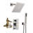 SUMERAIN Contemporary Complete Shower System with Rain Showerhead & Handheld Spray, Concealed Shower Set with Pressure Balance Valve, Brushed Nickel-39794948