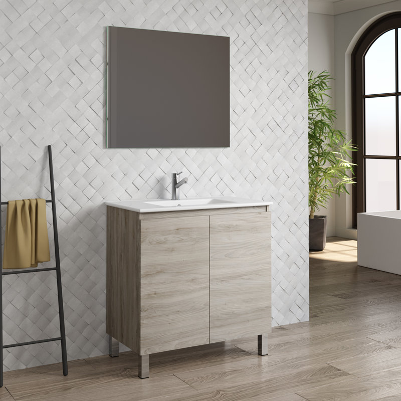 Ensemble de meuble-lavabo simple 31 po Jasso Sunset, Pin