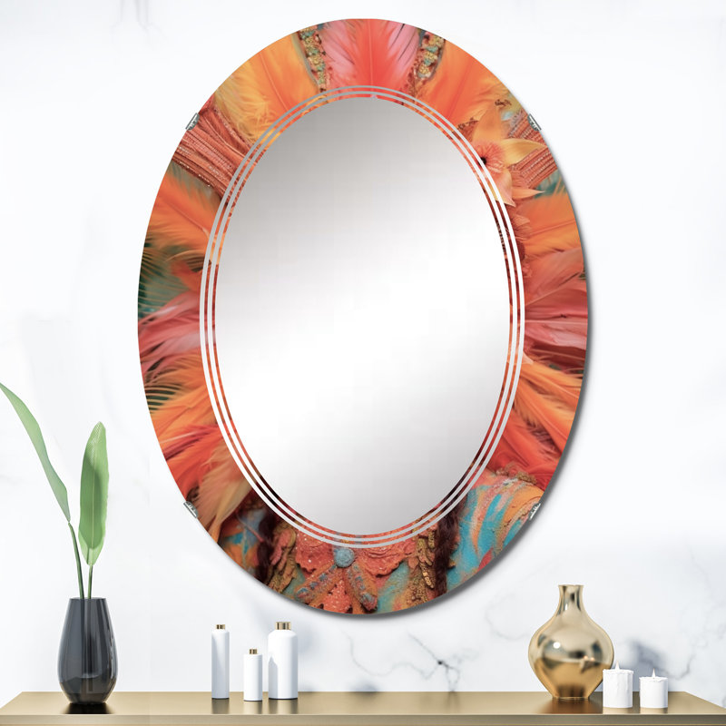 Frangia - Miroir mural moderne ovale, 36 po x 24 po