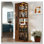 Vitrine portes vitrées avec tablette coulissante en bois