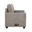 Canapé-lit convertible moderne avec ports USB, revêtement en lin gris foncé et structure en métal