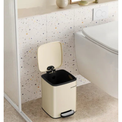 Steel Step On and Odour Seal Kitchen Rubbish Bin - 1.59 L