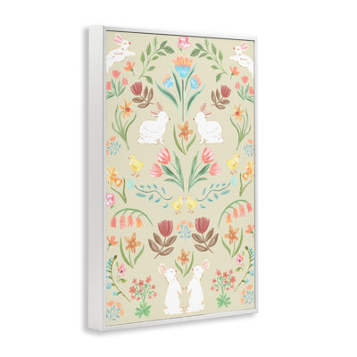 Giclée symétrique encadrée ivoire de Pâques, design par Corinne Haig