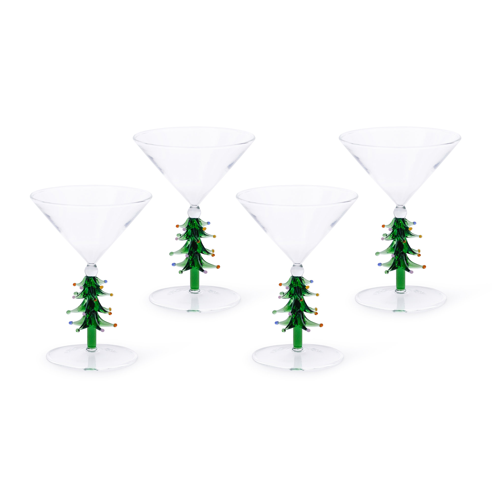 Leihlani Martini Glasses - Holiday Stemware, Set of 4, Green