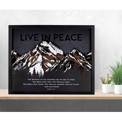 Framed Wall Art Live In Peace Isa. 52:7