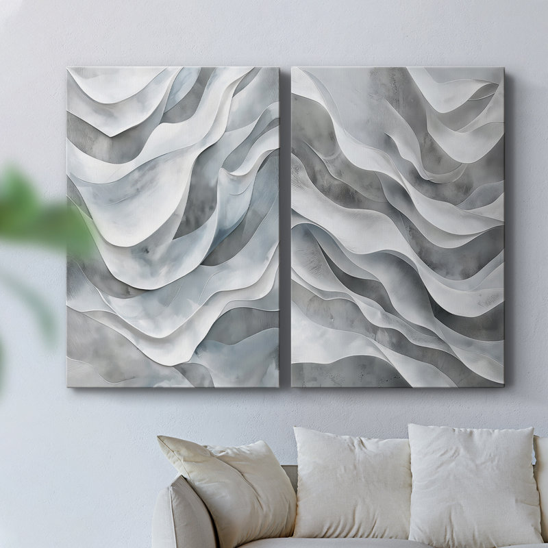 ABSTRACT Series CDLV III - Toile tendue avec châssis de qualité supérieure - Prêt à être accroché, H 27 po x l 36 po
