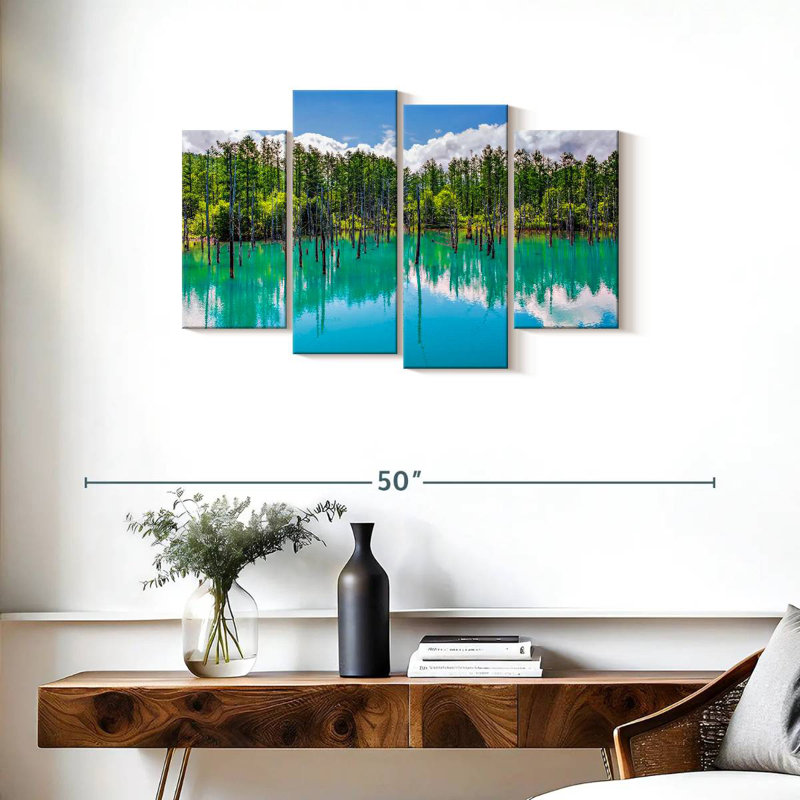 Alvord Blue Shirogane Pond, 22"H x 36"W
