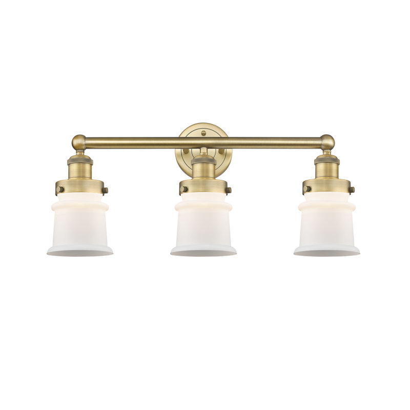 Cailen 3 - Light Dimmable Vanity Light, Matte White, Brushed Brass