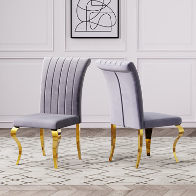 Chaise rembourrée en velours Meritza 