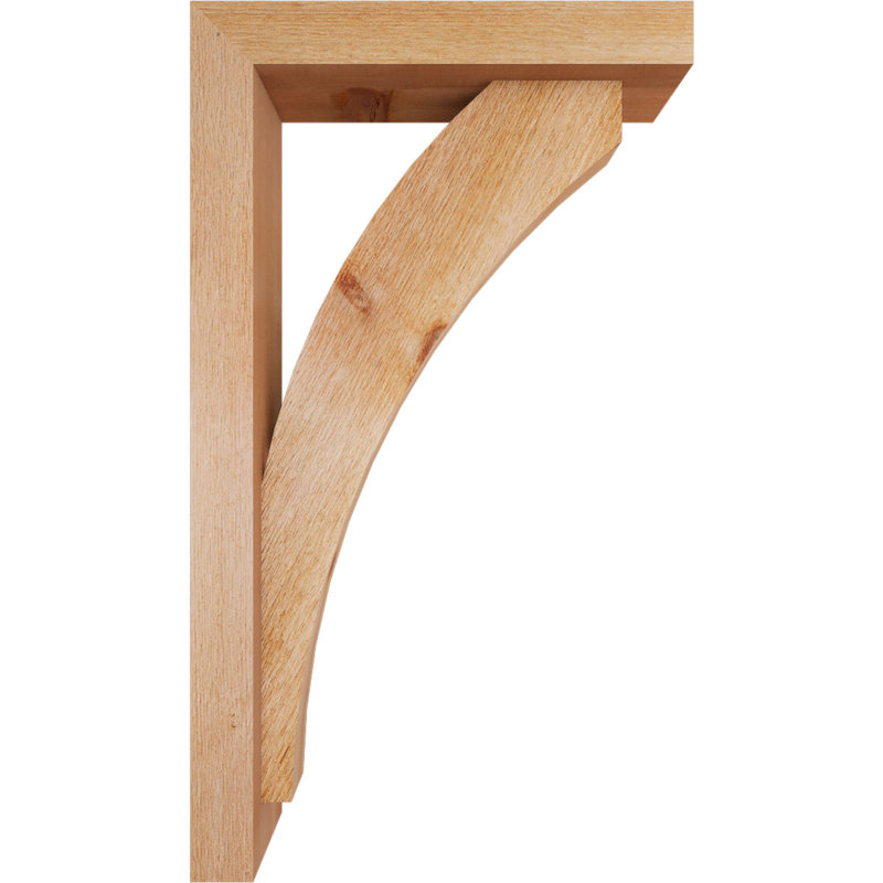 Thorton Block Bracket with Offset Brace, 28 x 16, 4"W Western Red Cedar (Rough Sawn)