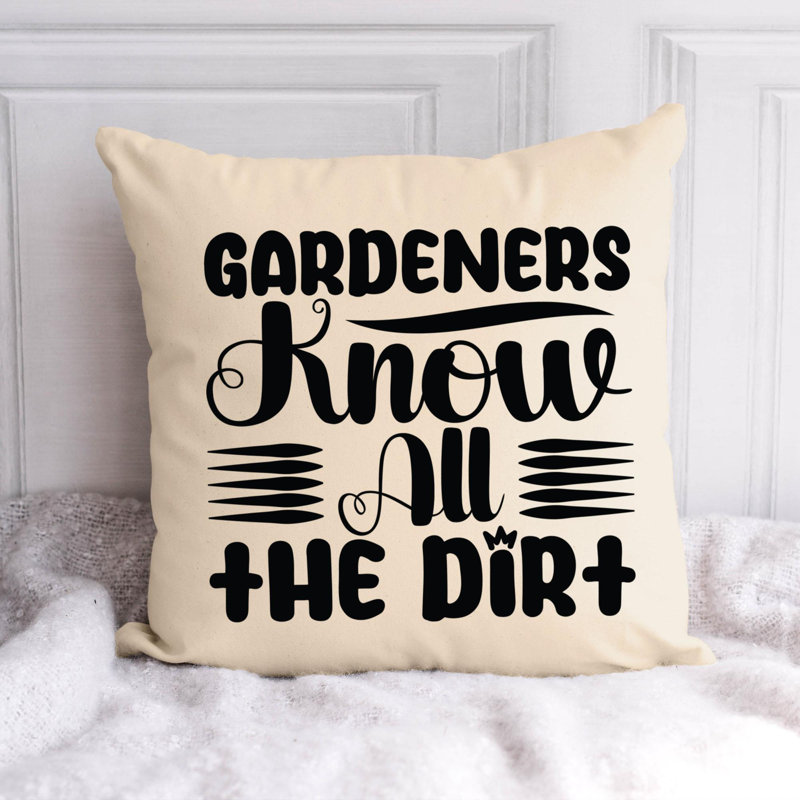 Citation amusante «Garden Lover» 507 - Coussin décoratif inclus, H 20 po x l 20 po