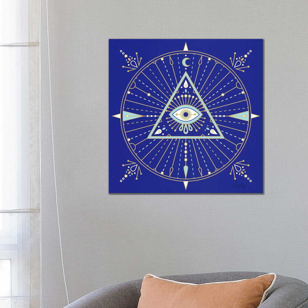 Evil Eye Mandala II von Cat Coquillette - Galerie-verpackte Leinwand Giclée auf Leinwand