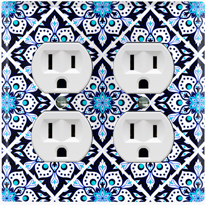 Patterned 2 - Gang Duplex Outlet Standard Wall Plate