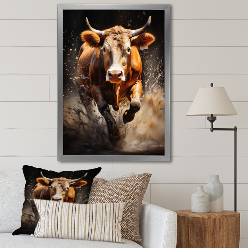 Cow Grace - Animals Canvas Wall Art, H 32 po x l 16 po x P 1 po, Cadre photo argenté