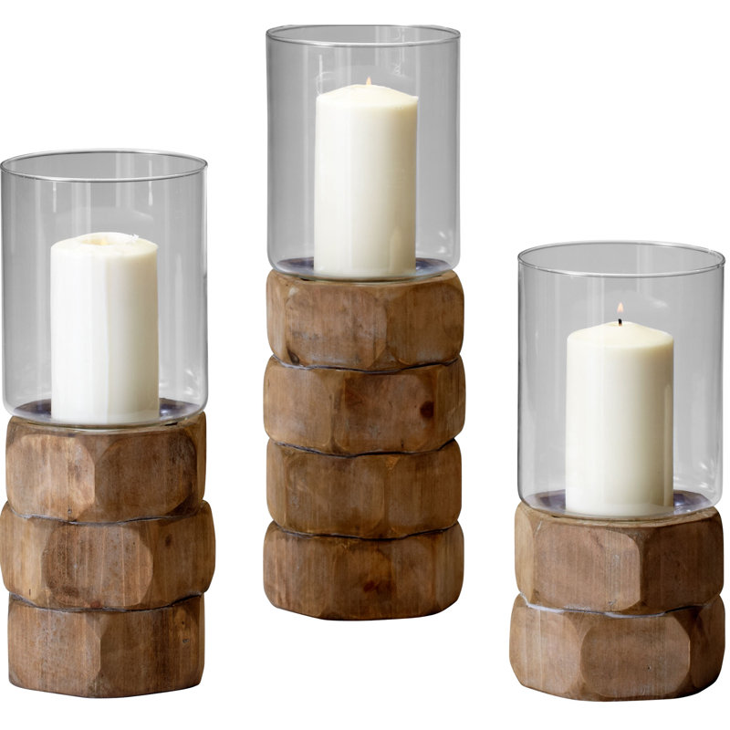 Hex Nut Hurricane Candle Holder, 16.25" H x 5.5" W x 5.5" D
