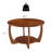 LUMERA Collection Mid-Century Modern Round Coffee Table with Removable Storage Shelf, 29.5” Wood Drum Coffee Table with Veneer Inlay Top for Living Room, Small Spaces
