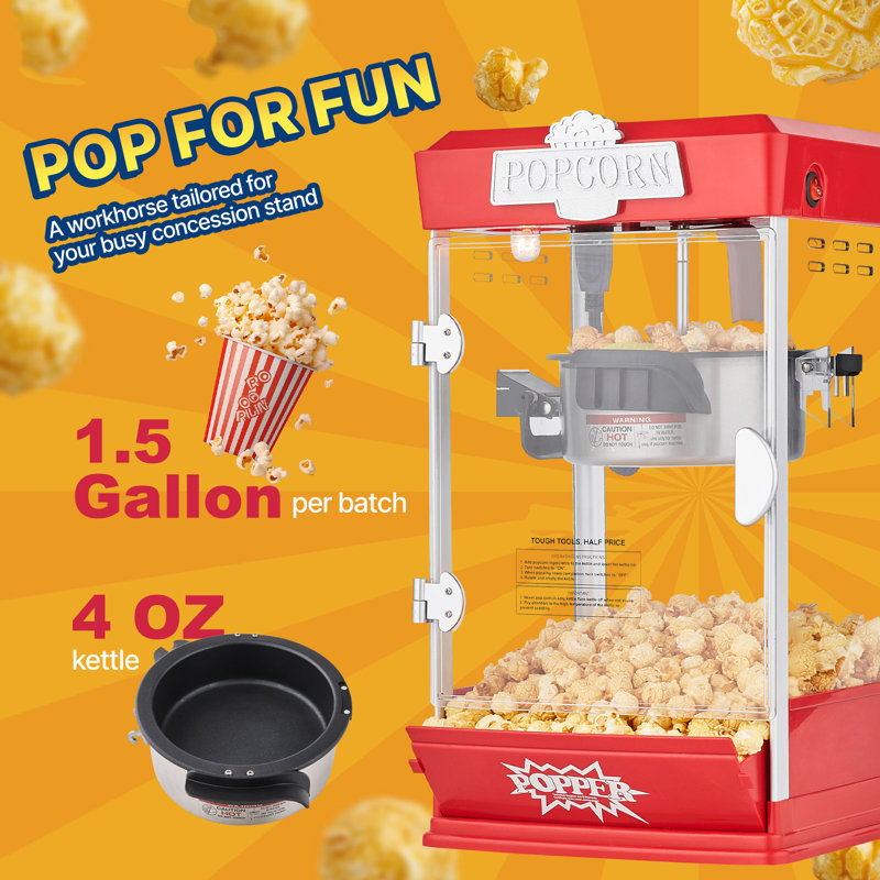 Red Steel 4 oz Countertop Popcorn Popper Machine