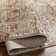 Abstract Machine Woven Polyester Area Rug in Rust