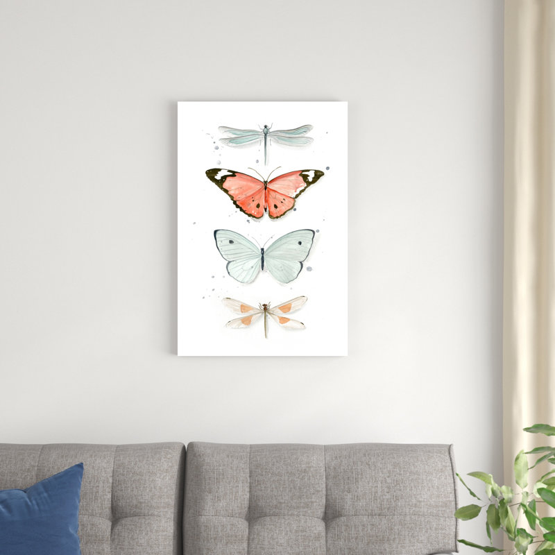 «Summer Butterflies I», peinture sur toile, H 30 po x l 20 po