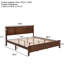 Style très grand lit avec finition noyer, tête de lit, DEL intégrée, charge, 10 lattes et rangement en pin, espace de rangement-14044653-14044654