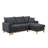 Cosimo 84.25"W Dark Gray Woven Reversible Sleeper Sectional Sofa With Storage Chaise