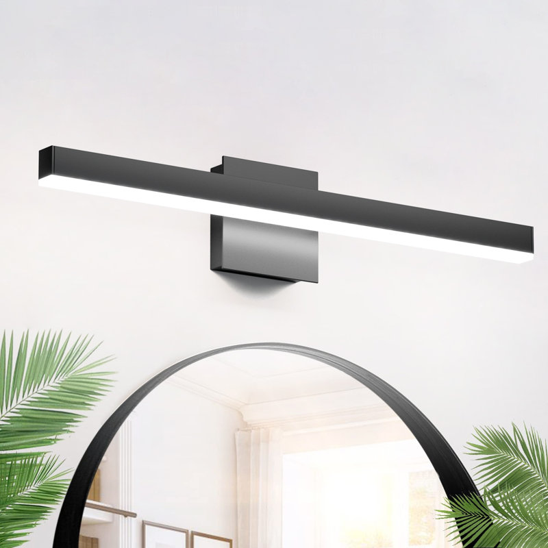 Éclairage pour meuble-lavabo noir moderne 23,6 po
