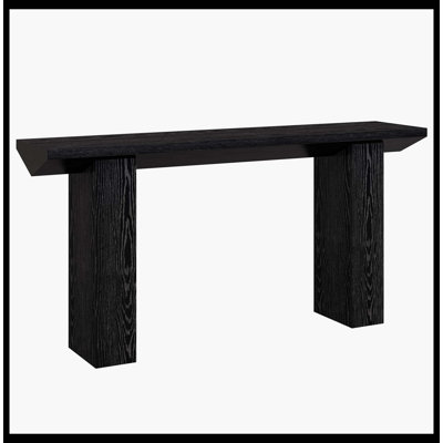 Console 63 po, canapé long en bois