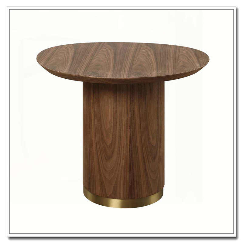 Table de bout en noyer avec piédestal