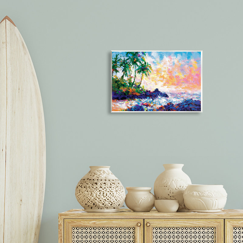 «Waves on Tropical Beach» par Leon Devenice, H 13 po x l 19 po