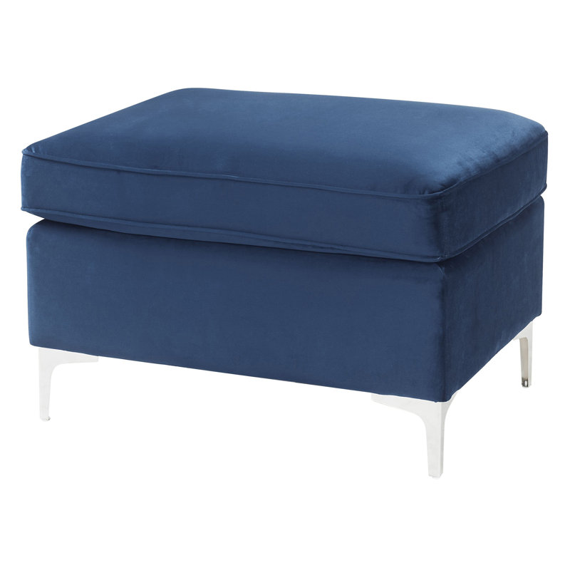 Ottawa Rectangle Ottoman, Blue Velvet