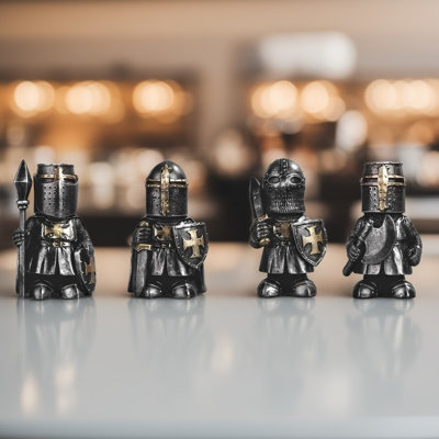 4-PC Set 2.75"H Crusader Squad Figurine