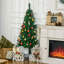 Arbre de Noël artificiel demi-rond vert et arbres de Noël de 5 pi avec rangement combiné
