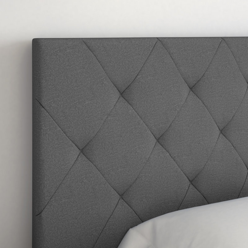 Structure de lit en lin Boyd Sleep avec tête de lit ajustable Chloe, Très grand, gris clair