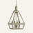 Arlien 4 - Light Unique Geometric Chandelier with Wood Accents