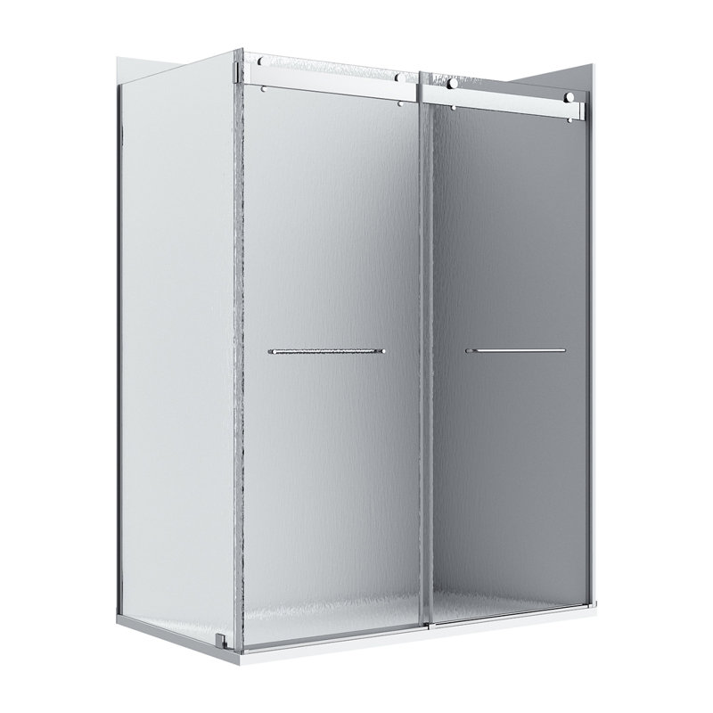Ensemble de douche rectangulaire sans cadre 48 po x l 36 po x H 76 po Molly, Droite, Chrome chrome