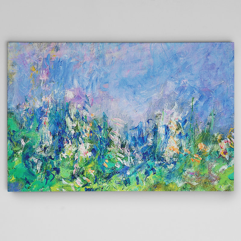 «Lavender Fields Gallery» par Claude Monet, reproduction de peinture acrylique, H 18 po x l 27 po x P 1,5 po, Toile tendue