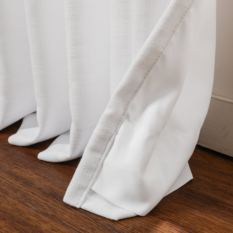 Rideau doublé à doublure pincée TWOPAGES, Blanc neige, L 40 po x L 96 po