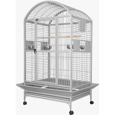 Dwight 65'' Iron Dome Top Floor Bird Cage with Wheels