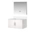 Meuble-lavabo blanc brillant avec surface en marbre et 36 po Miroir à DEL - fermeture en douceur, longue durée, compartiment spacieux avec-130431025