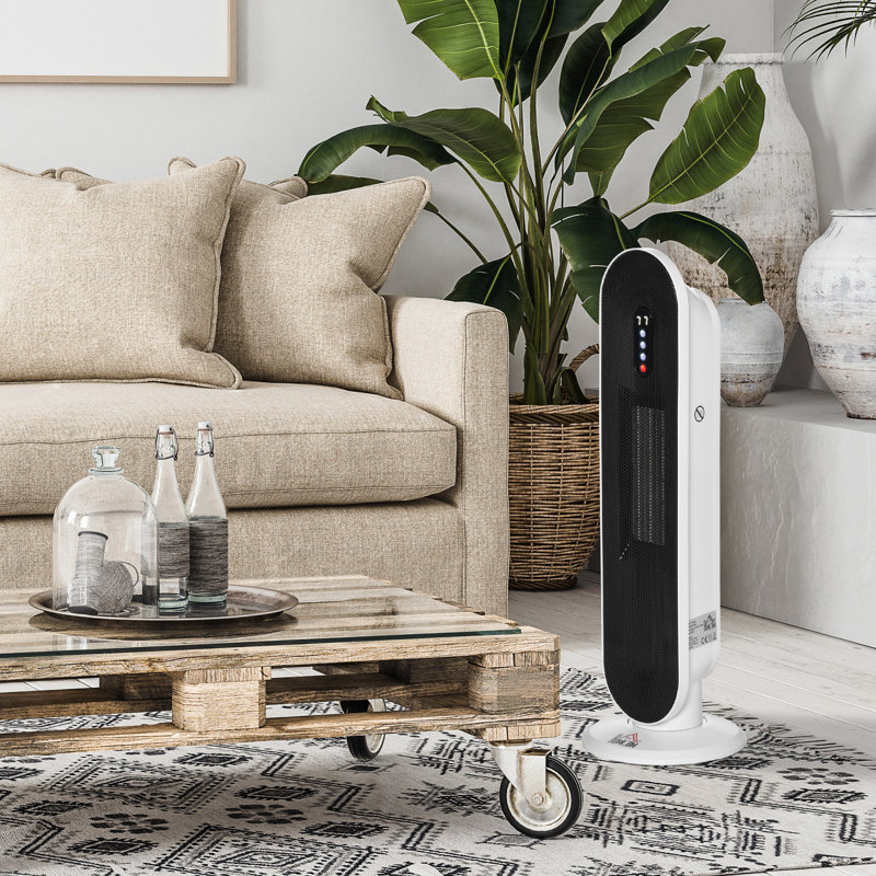 HomCom 1500 Watt 6450 BTU Electric Tower Space Heater with Adjustable Thermostat , Remote Included and with Digital Display