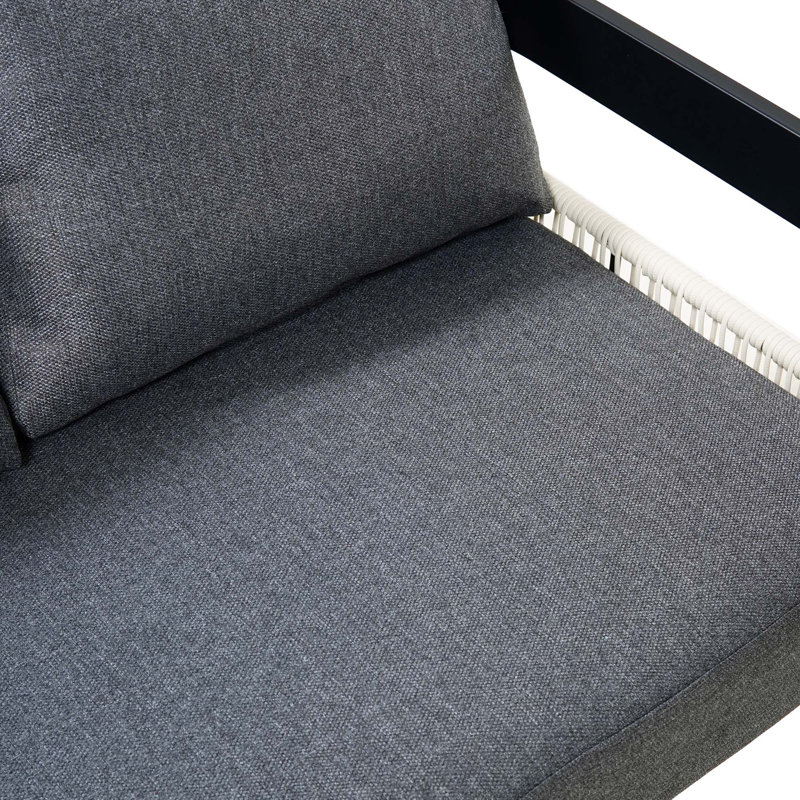 Ensemble de canapé d'extérieur en fer multi-personnes avec 1 table, Gris