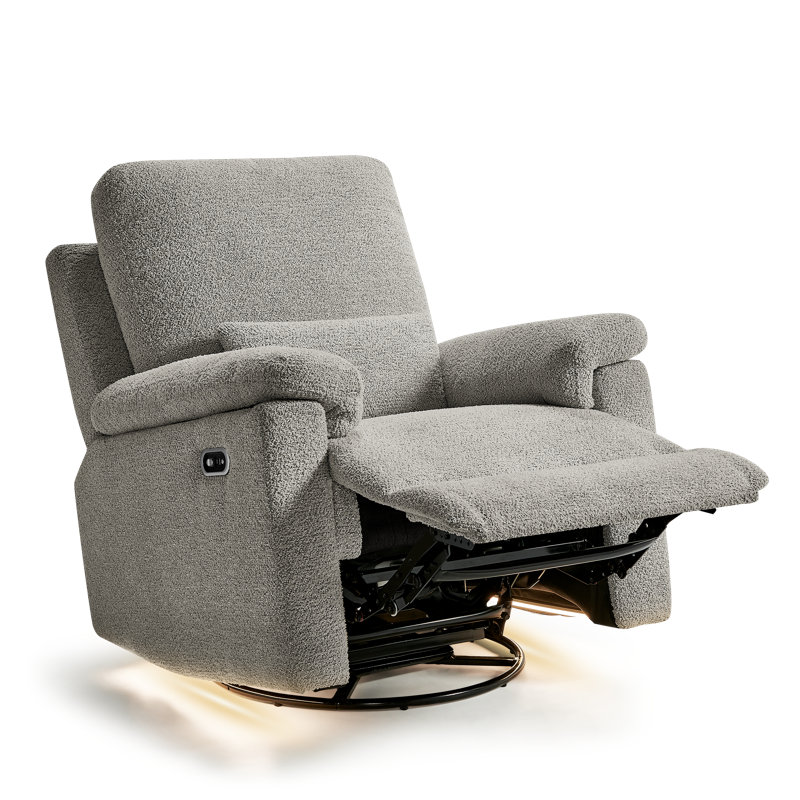 Fauteuil oscillant pivotant et inclinable électrique avec veilleuse Little Seeds Bellamy, Mist