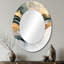 Silencieux Melody Of Golden Hard Edge Ink II - miroir mural ovale moderne doré-1598395282